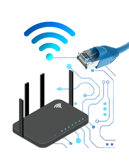 Netzwerktechnik inkl. Patchpanel, PoE-Switches und WLAN-Access-Point – Basis für Videoüberwachung, Alarmanlage und App-gesteuerte Smart-Home-Automationen.